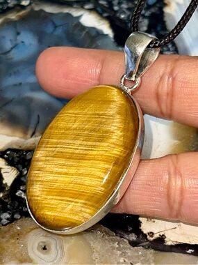 Golden Tiger Eye Crystal Pendant 2 1/2”